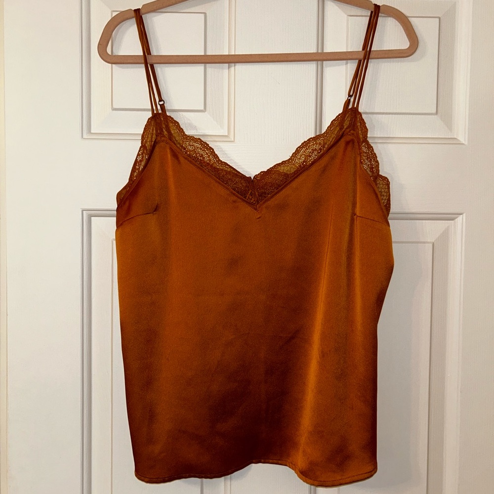 Abercrombie lace satin tank top